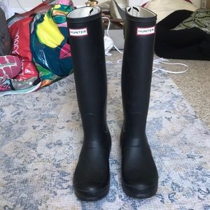 Hunter tall Rain Boots with adjustable buckle